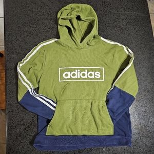 Adidas Green and Blue Hoodie Youth XL 18/20